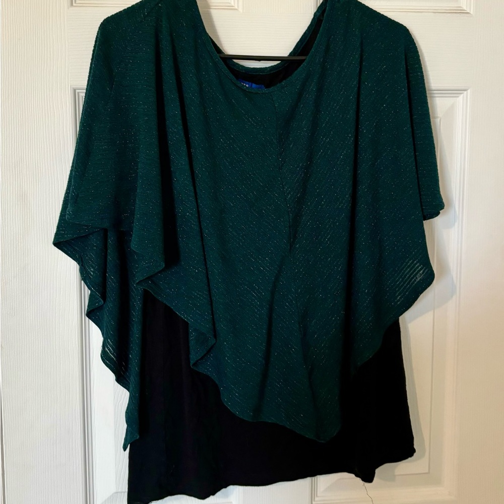 Women’s Apt 9 xl poncho top: turquoise green and black